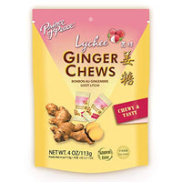 Prince of Peace Ginger Chews with Lychee, 4 oz. – Candied Ginger – Lychee Flavored Candy – Lychee Ginger Chews