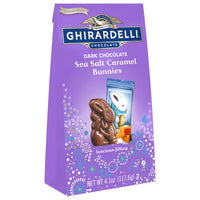 GHIRARDELLI Dark Chocolate Sea Salt Caramel Bunnies, Bunny Shaped Chocolate with Sea Salt Caramel, 4.1 OZ Bag