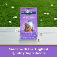 GHIRARDELLI Dark Chocolate Sea Salt Caramel Bunnies, Bunny Shaped Chocolate with Sea Salt Caramel, 4.1 OZ Bag