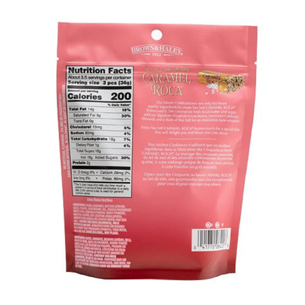 Brown & Haley Sea Salt CARAMEL ROCA Stand-up Pouch, Individually Wrapped Caramel Buttercrunch Toffee, 4.5 Ounces (Pack of 1)