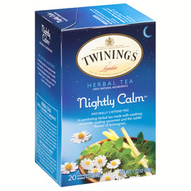 Twinings Nightly Calm Tea, Sleep Tea with Calming Chamomile, Spearmint, and Lemongrass, Bedtime Sleepytime Tea, 20 Herbal Tea Bags