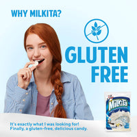 Milkita Creamy Shake Candy Bag, Gluten Free Chewy Candies with Calcium & Real Milk, Zero Trans Fat, Low-Sugar, Vanilla Flavor, 30 Pcs