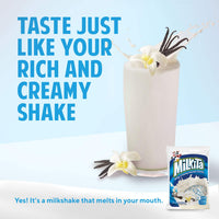 Milkita Creamy Shake Candy Bag, Gluten Free Chewy Candies with Calcium & Real Milk, Zero Trans Fat, Low-Sugar, Vanilla Flavor, 30 Pcs