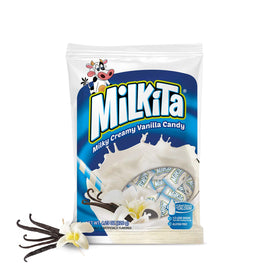 Milkita Creamy Shake Candy Bag, Gluten Free Chewy Candies with Calcium & Real Milk, Zero Trans Fat, Low-Sugar, Vanilla Flavor, 30 Pcs
