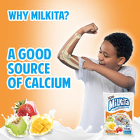 Milkita The Real Milk Lollipop Bag, Gluten Free Chewy Candies with Calcium & Real Milk, Zero Trans Fat, Low-Sugar, Fruity Flavors (Strawberry, Honeydew, Mango), 10 Pcs