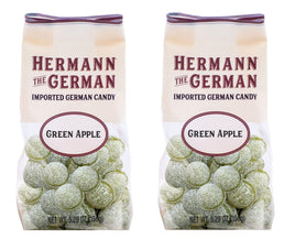 Hermann the German Hard Candy - Imported - Pack of 2 (Green Apple), 1 Count (Pack of 2)