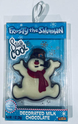 Frosty the snowman Decorated milk chocolate Ornament