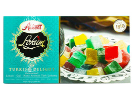 Akkent Turkish Delight Mixed Flavor Lokum Candy – 14.1oz Authentic Treat