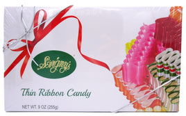 Sevigny's 9 OZ Ribbon Candy 9 OZ Gift Ready Box with Silver Ribbon (1 Box Sevigny's Ribbon Candy)