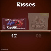 HERSHEY'S KISSES Dracula Milk Chocolate with Strawberry Flavored Creme Candy, Halloween, 9 oz Bag