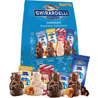 Ghirardelli Chocolate Limited Edition Snowmen Assortment, Individually Wrapped Bulk Chocolates Holiday Bag, Dark Sea Salt Caramel, Milk, & Peppermint Bark, 13.9 Ounces, Multicolor