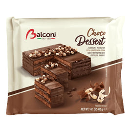 Balconi Choco Dessert Italian Sponge Cake – 14.1oz Filled & Coated
