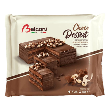 Balconi Choco Dessert Italian Sponge Cake – 14.1oz Filled & Coated