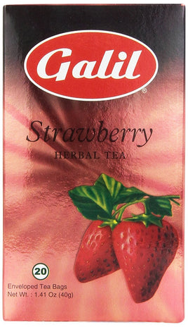 Strawberry Herbal Tea | 20' Tea Bags | 1.41 oz | Galil Pack of 1