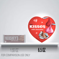 HERSHEY'S KISSES Milk Chocolate Candy, Valentine's Day Gift, 6.5 Oz, Heart Box