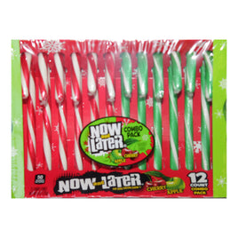 Ferrara (1) Box Now and Later Candy Canes - Cherry & Apple Flavored - 12 Individually Wrapped Pieces per Box - Holiday & Christmas Candy - Net Wt. 5.3 oz
