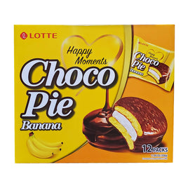 Lotte Choco Banana Pie Snack 12 Individually Wrapped 11.45oz