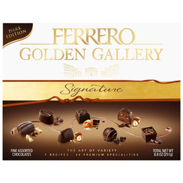 Ferrero Golden Gallery Signature Fine Assorted Dark Chocolate Candy Gift Box, 24 Count, 8.4 oz
