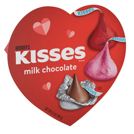 HERSHEY'S KISSES Milk Chocolate Candy, Valentine's Day Gift, 6.5 Oz, Heart Box