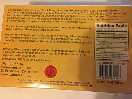 100% All Natural Green Fresh Oolong Tea Wulong Tea100 tea bags