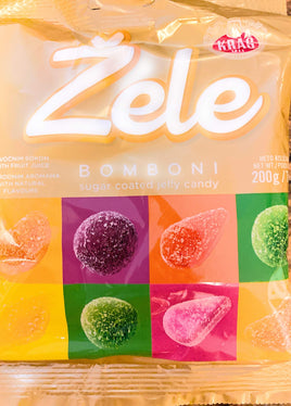 Zele Bomboni Sugar Coated Jelly Candy (1) 7oz Bag