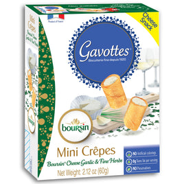 Gavottes Mini Crepes Boursin Cheese Garlic & Fine Herbs 2.12oz Box