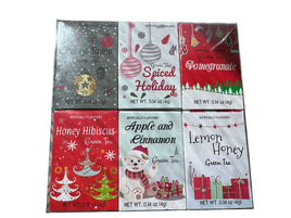 Christmas Tea Gift Set 18 Boxes: Orange Spice Green Tea, Green Tea Spiced Holiday, Green Tea Pomegranate, Honey Hibiscus, Apple and Cinnamon , Lemon & Honey, Moroccan  Mint, Earl Grey Black Tea, Jasmine Green Tea