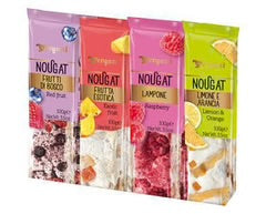 Vergani Torrone Assorted Fruit Nougat 1 piece each Flavors Include: Red Fruit, Exotic Fruit, Raspberry, Lemon and Orange