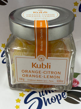 Kubli Glass Jar  Orange Hard Candy 4.59oz
