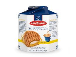 Daelmans Stroopwafels Honey 7oz Hexagon Box