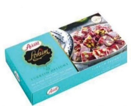 Akkent Lokum Traditional Turkish Delight Pomegranate Flavor with Pistachio