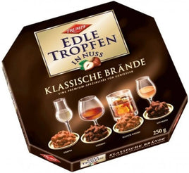 Trumpf Edle Tropfen in Nuss Klassische Brande (Grappa, Brandy, Scotch Whisky, Calvados) Pralines 8.8oz Gift Box