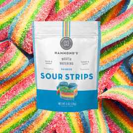 Hammond's Rainbow Sour Strips 6oz Bag